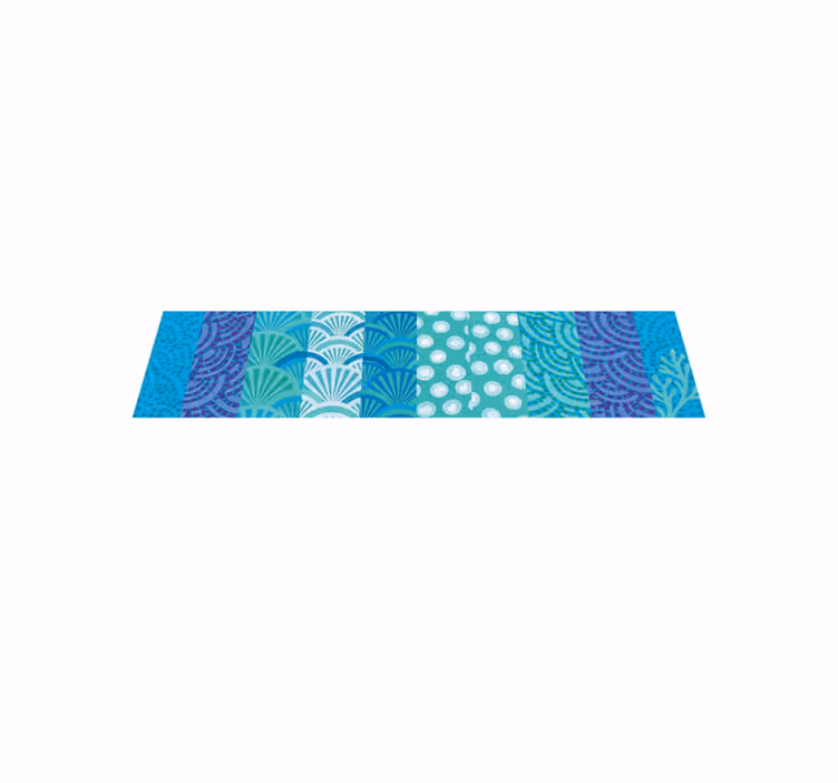 Vinyl tapijt woonkamer turquoise oceaan patroon - TenStickers
