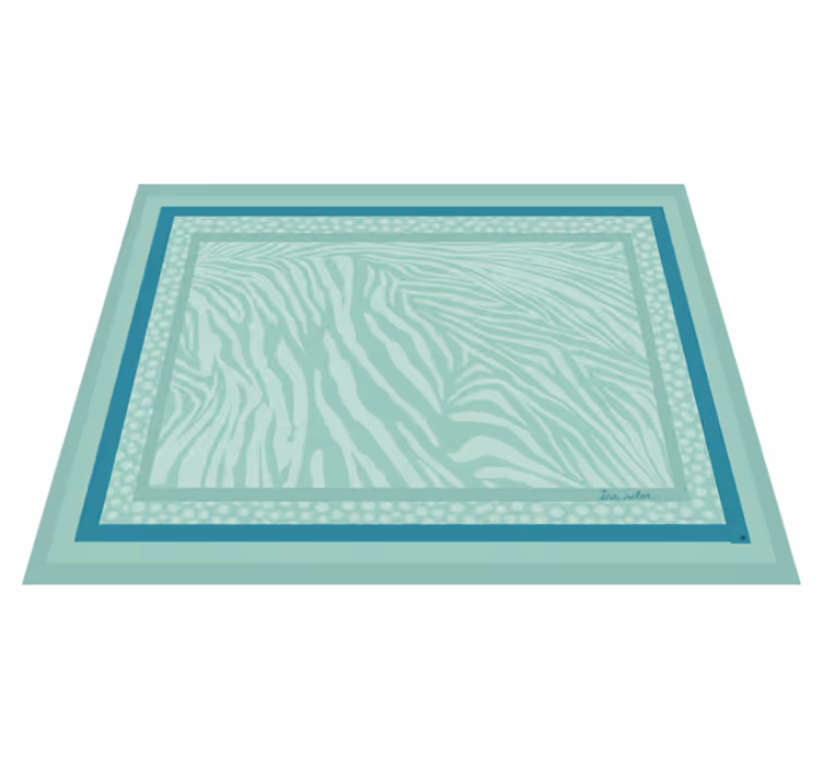 Vinyl tapijt woonkamer mint zebrapatroon - TenStickers