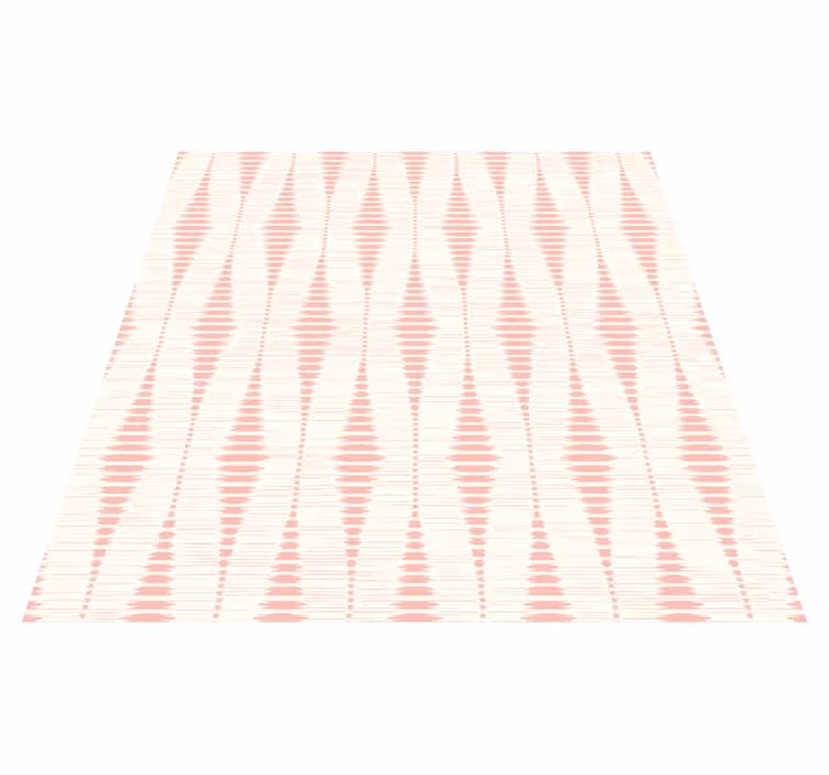 Vinyl tapijt geometrisch pastelroze rabaul ikat - TenStickers