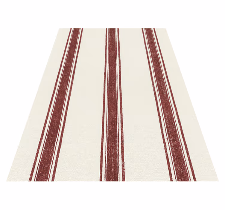 Vinyl tapijt geometrisch verticale lijnen rood - TenStickers