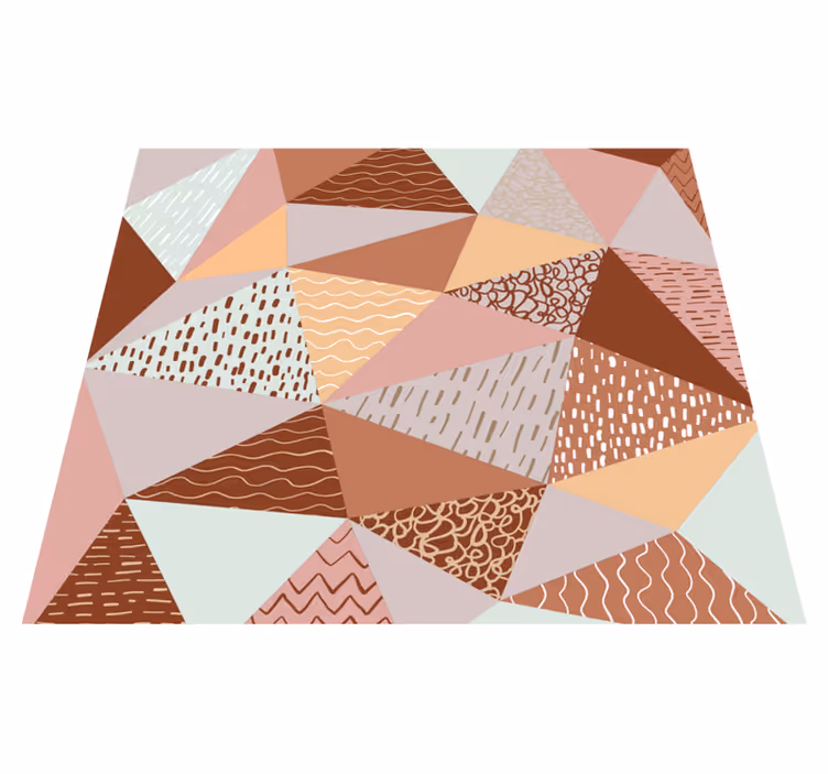 Vinyl tapijt geometrisch driehoeken compositie - TenStickers