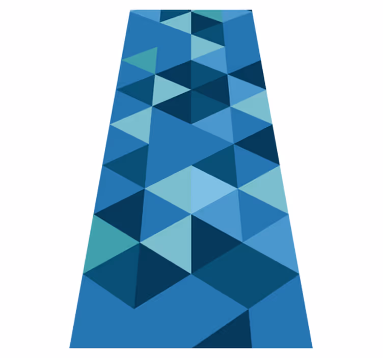 Vinyl tapijt geometrisch blauwe vierkanten - TenStickers