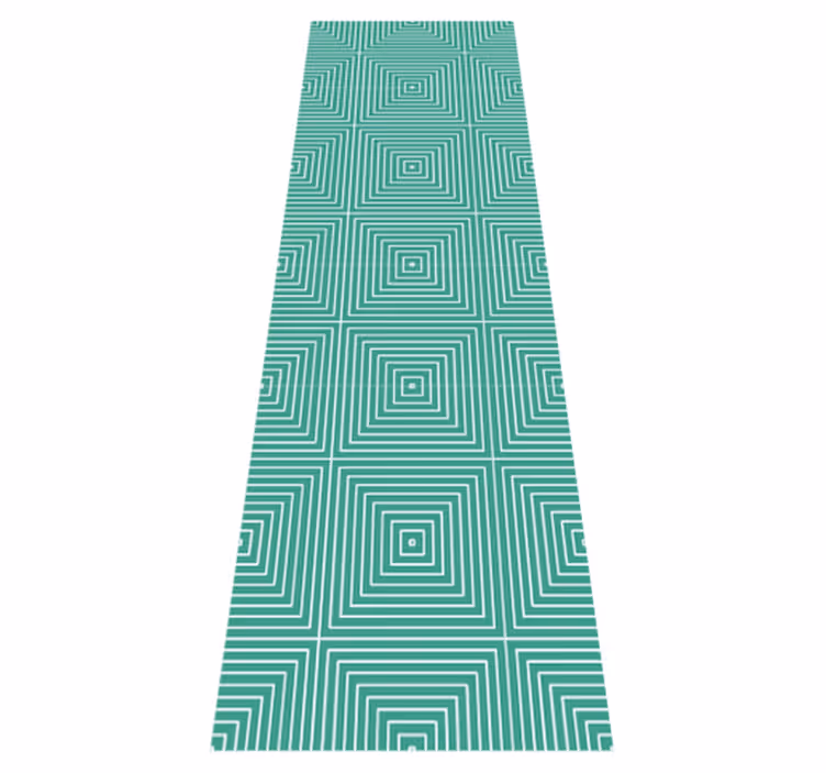 Vinyl tapijt geometrisch groen vierkant patroon - TenStickers