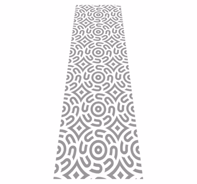 Vinyl tapijt geometrisch wit patroon met cirkels - TenStickers