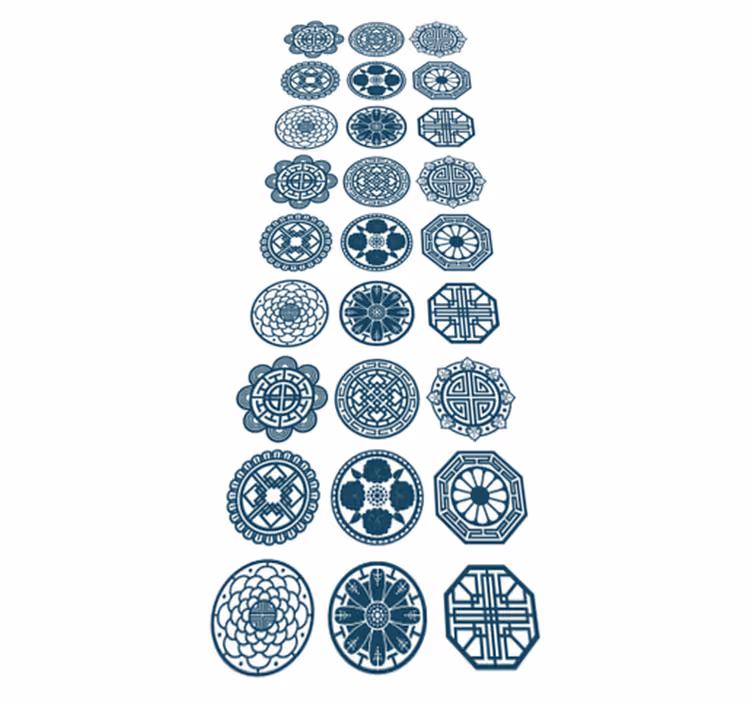 Vinyl tapijt geometrisch koreaanse vormen - TenStickers