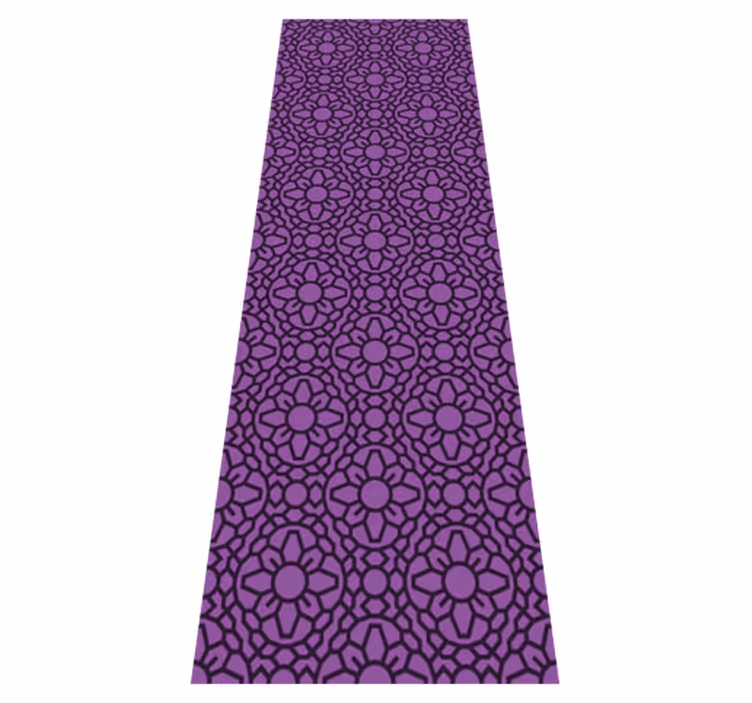 Vinyl tapijt geometrisch paarse cirkelflowers - TenStickers