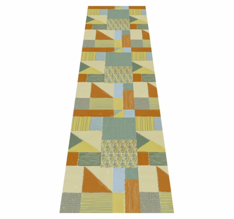 Vinyl tapijt geometrisch patchwork kleurrijke driehoek - TenStickers