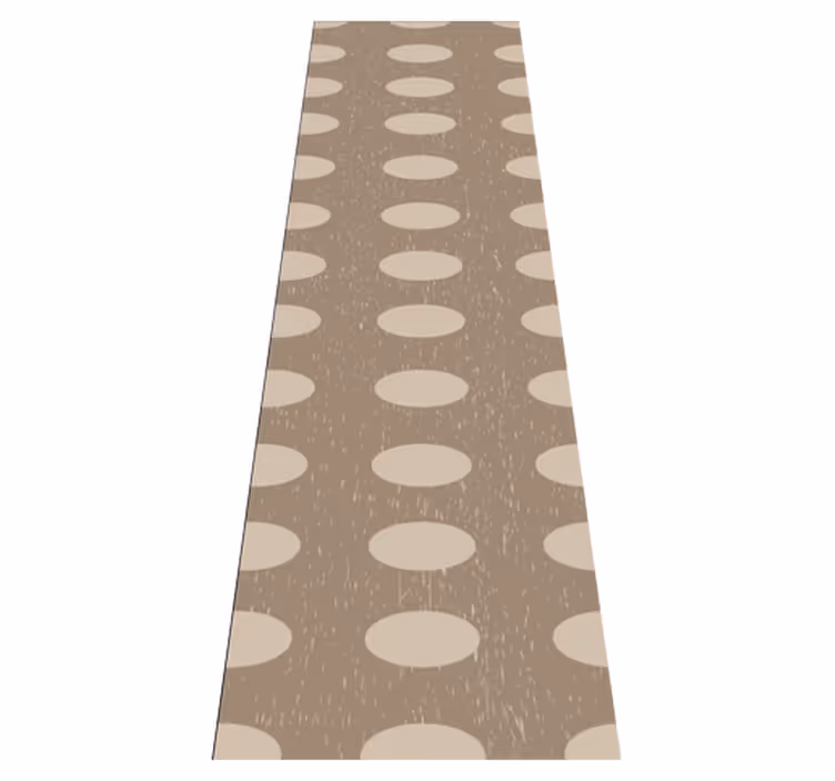 Vinyl tapijt geometrisch bruin cirkelpatroon - TenStickers