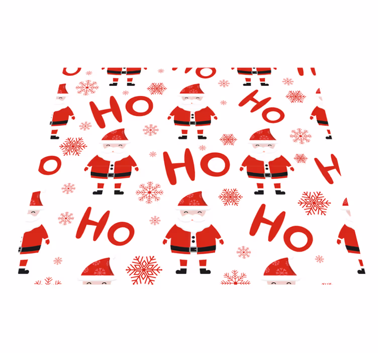 Vinyl tapijt kerstmis met kerstman en hohoho patroon - TenStickers