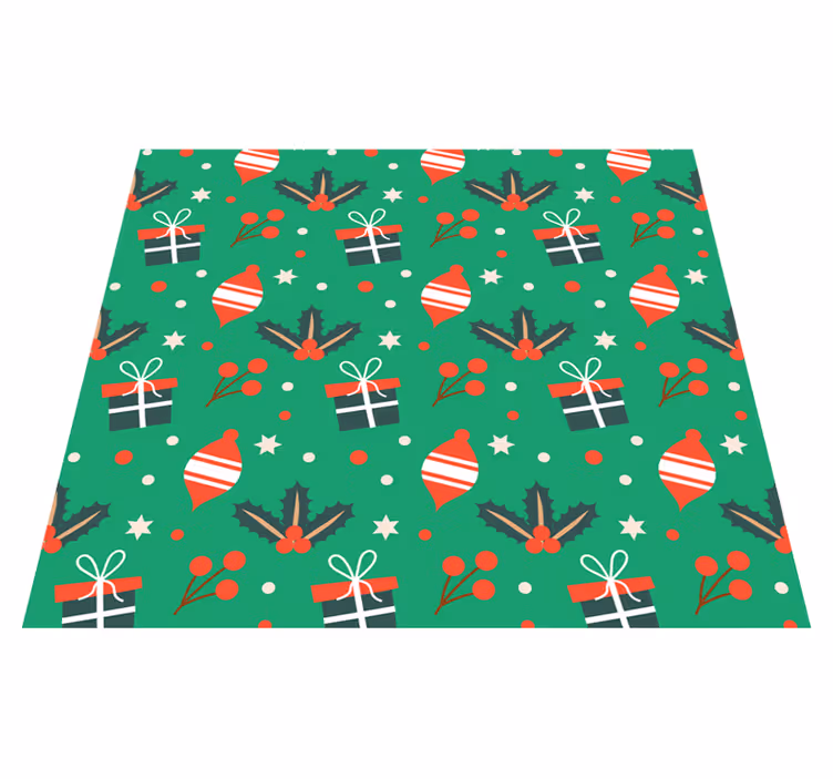 Vinyl tapijt kerstmis kerst snoep patroon groen - TenStickers
