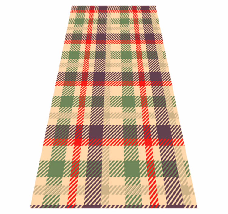 Vinyl tapijt kerstmis rood en groen tartan - TenStickers