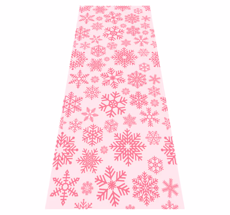 Vinyl tapijt kerstmis roze sneeuwvlokken design - TenStickers