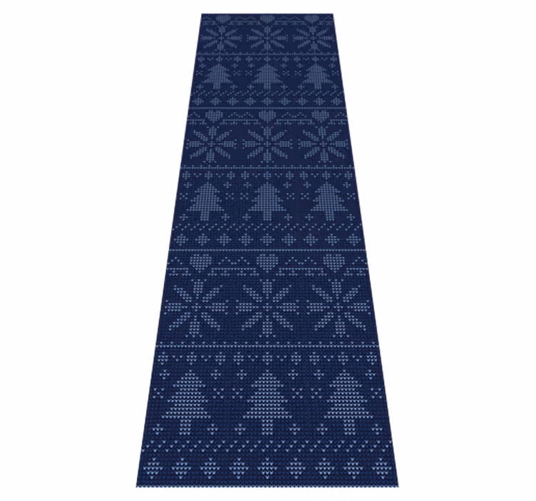 Vinyl tapijt kerstmis marineblauw gebreid patroon - TenStickers