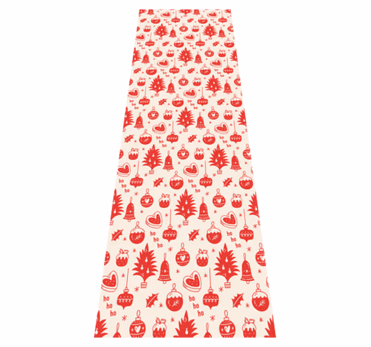 Vinyl tapijt kerstmis schattig rood en roze patroon - TenStickers