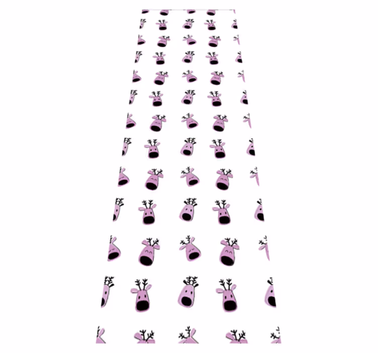 Vinyl tapijt kerstmis roze herten patroon - TenStickers