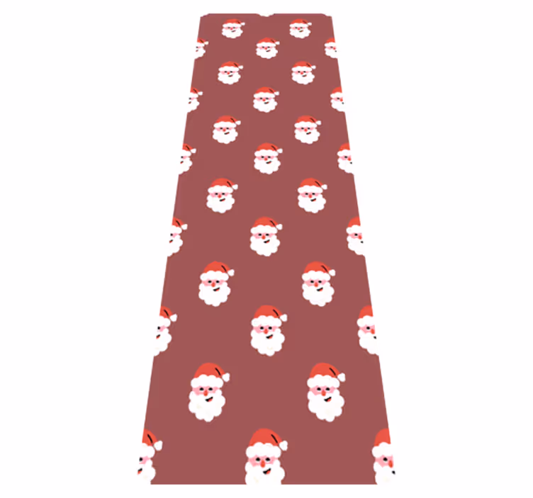 Vinyl tapijt kerstmis patroon van de kerstman rood - TenStickers