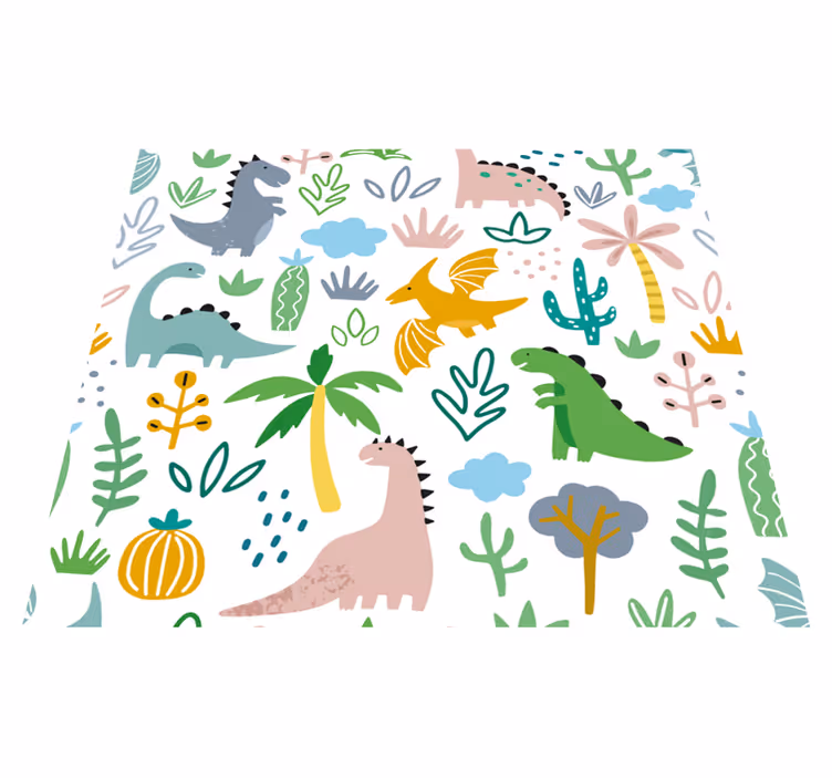 Vinyl tapijt slaapkamer scandinavisch jurassic patroon - TenStickers