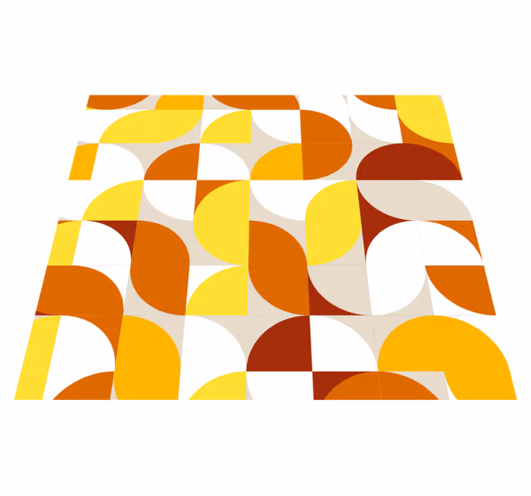 Vinyl tapijt slaapkamer vintage stijl oranje en geel - TenStickers