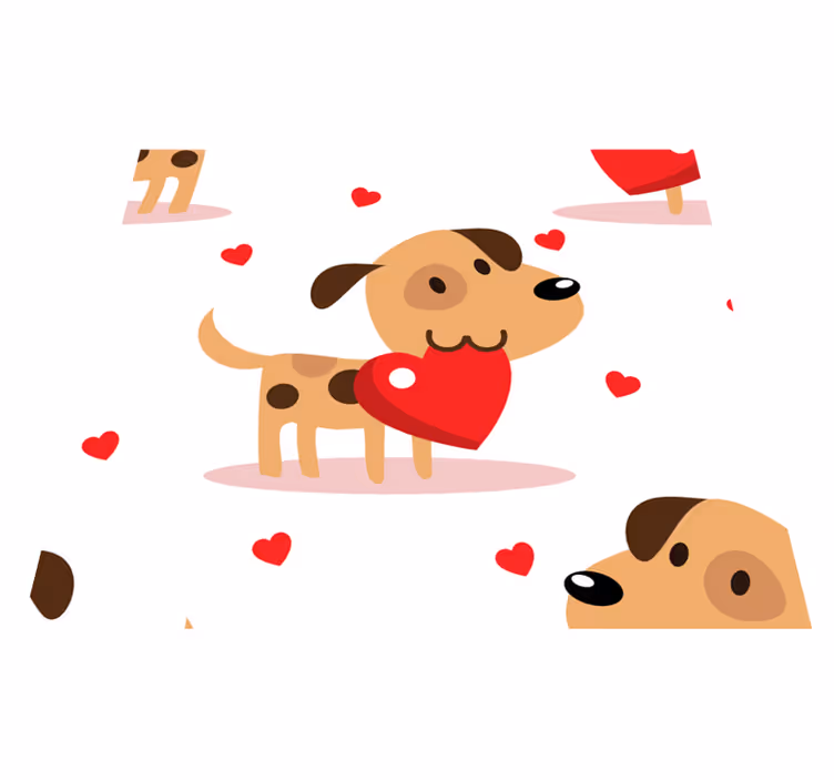 Vinyl tapijt slaapkamer rode honden - TenStickers