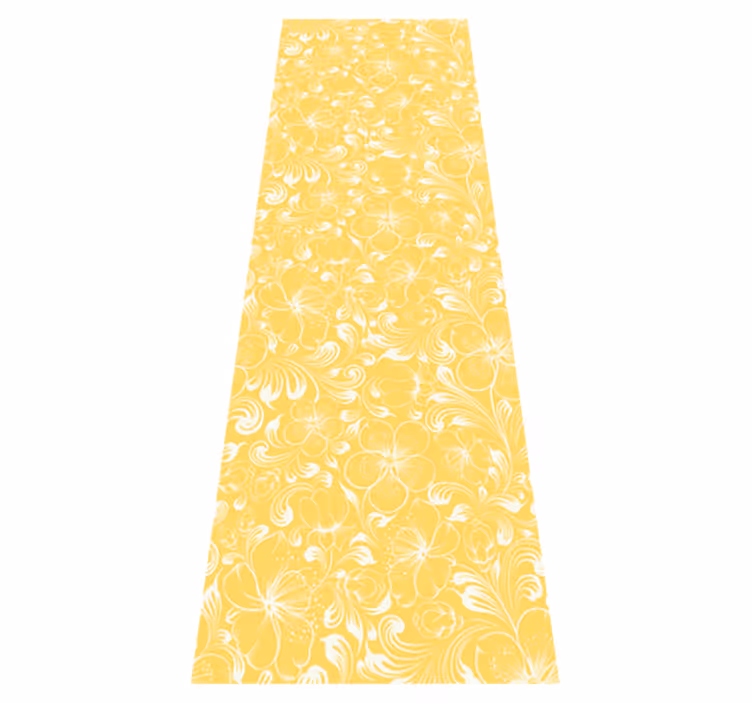Vinyl tapijt slaapkamer gele bloemen grandmillenial stijl - TenStickers