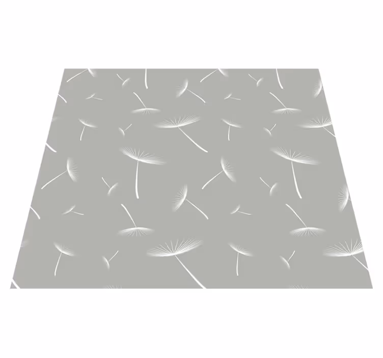 Vinyl tapijt slaapkamer grijs bloemen licht - TenStickers