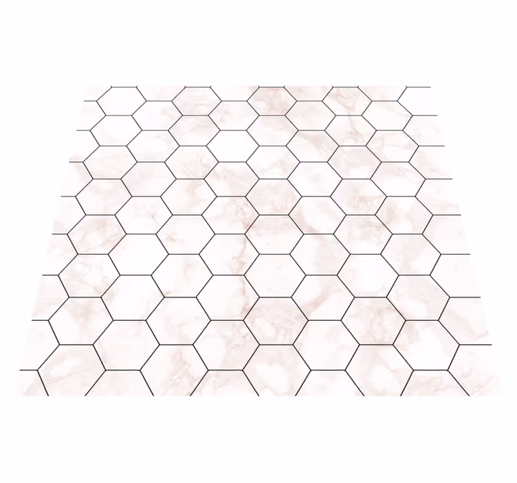 Vinyl tapijt slaapkamer marmeren hexagon tegels - TenStickers