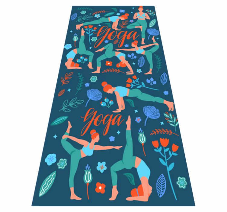 Vinyl tapijt slaapkamer vrouw doet yoga - TenStickers