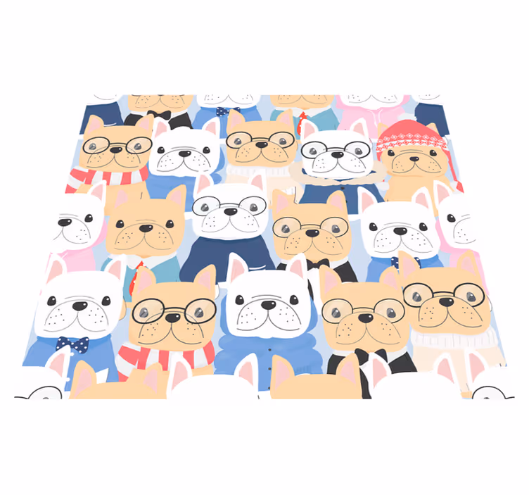 Vinyl tapijt slaapkamer schattige puppy's - TenStickers