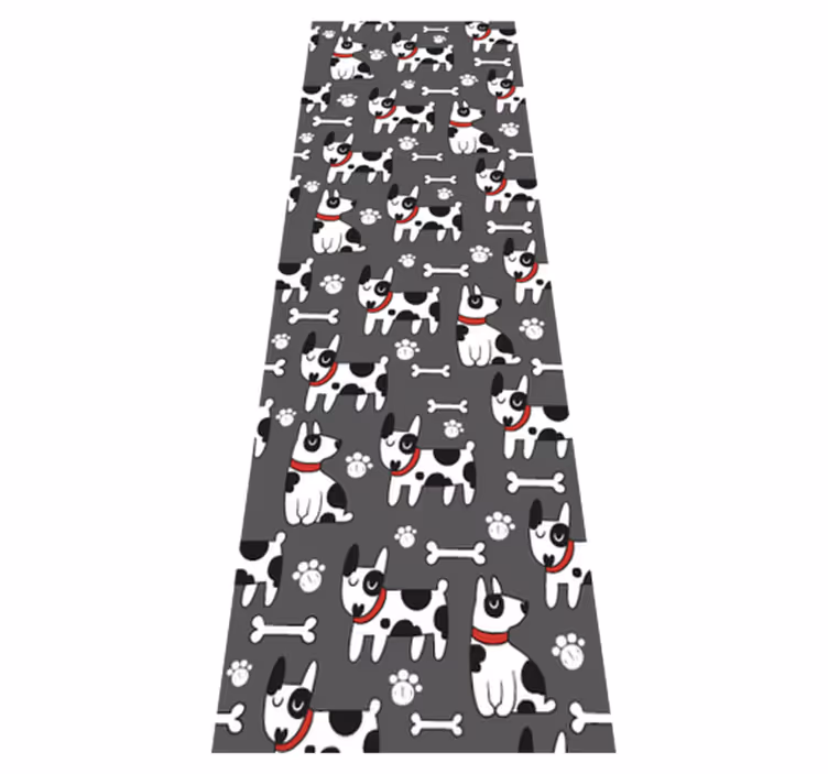 Vinyl tapijt slaapkamer fantastische zwart-witte hond - TenStickers