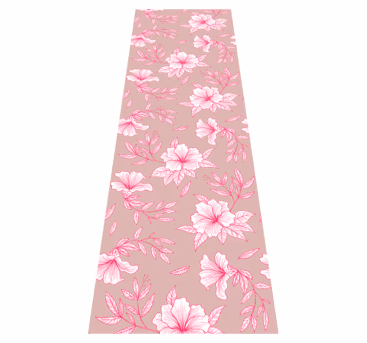 Vinyl tapijt slaapkamer neon roze lotus - TenStickers