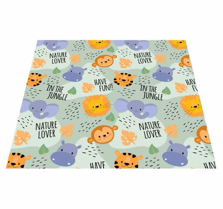 Vinyl tapijt voor meer kinderen jungle dieren - TenStickers