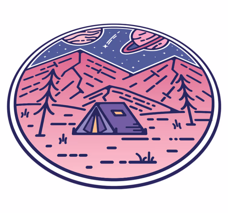 Vinyl tapijt natuur bergen roze - TenStickers