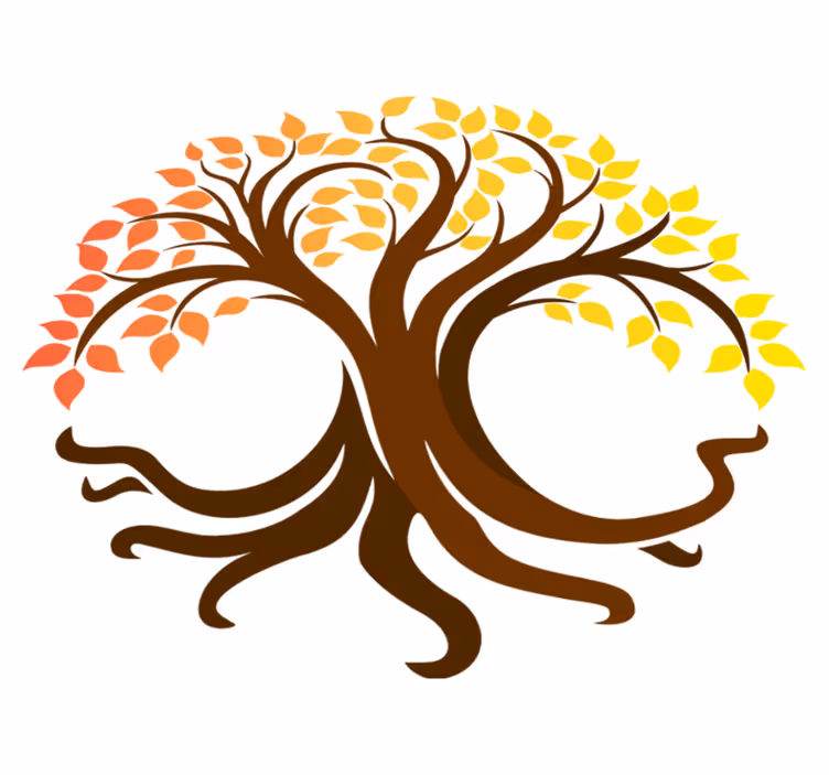 Vinyl tapijt natuur levensboom herfstkleuren - TenStickers