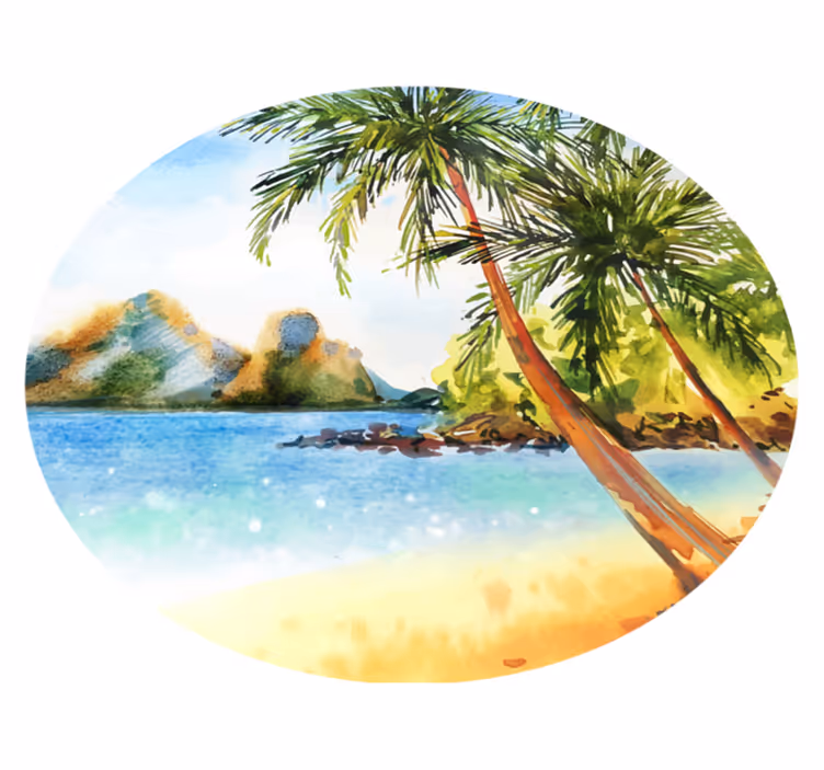 Vinyl tapijt natuur tropische palmkust - TenStickers
