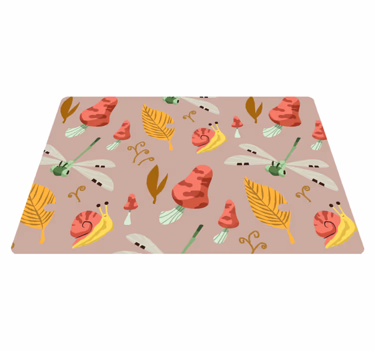 Vinyl tapijt natuur herfst fauna en flora patroon - TenStickers