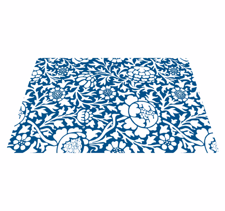 Vinyl tapijt natuur marineblauwe flora - TenStickers
