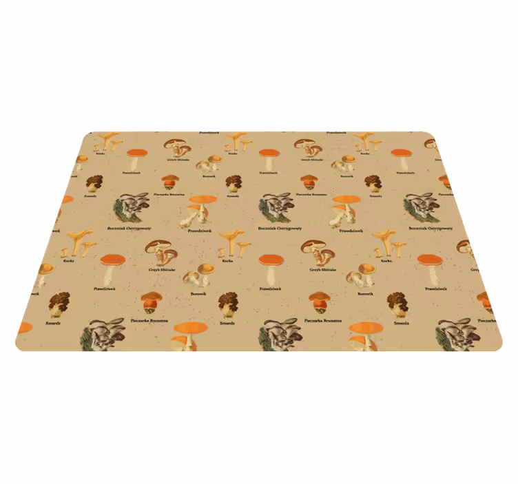 Vinyl tapijt natuur vintage paddenstoelen soorten - TenStickers