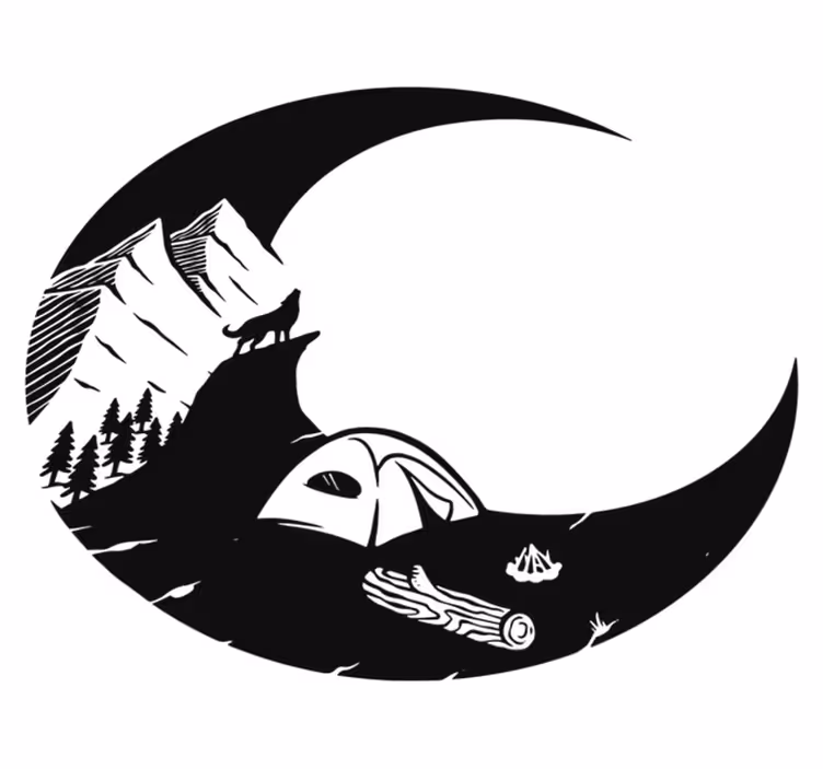 Vinyl tapijt natuur bergcamping scène - TenStickers