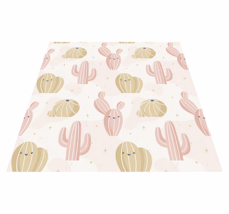 Vinyl tapijt natuur schattig cactuspatroon - TenStickers
