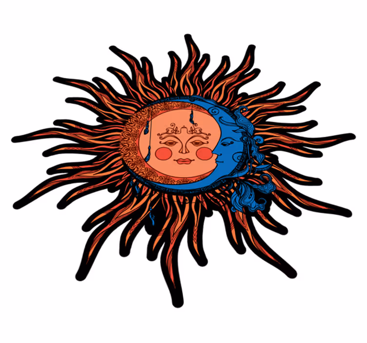 Vinyl tapijt natuur hemelse zon maan - TenStickers