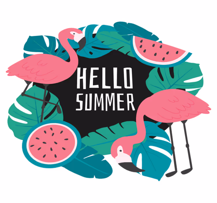 Vinyl tapijt natuur tropisch flamingo design - TenStickers