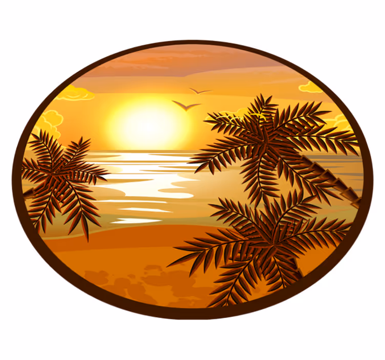 Vinyl tapijt natuur serene zonsondergang uitzicht - TenStickers