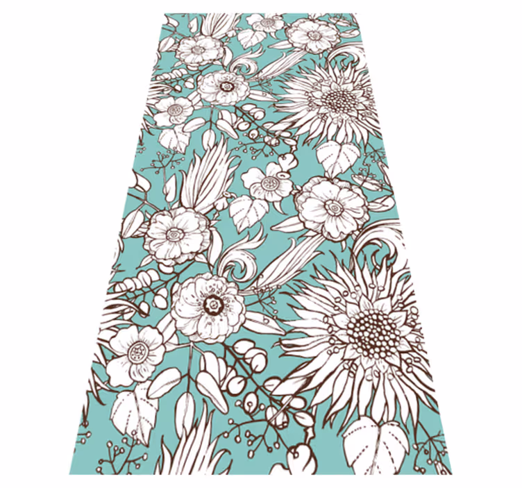 Vinyl tapijt natuur bloemenprint patroon - TenStickers