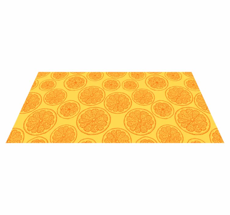 Vinyl tapijt natuur citrus schijf motief - TenStickers