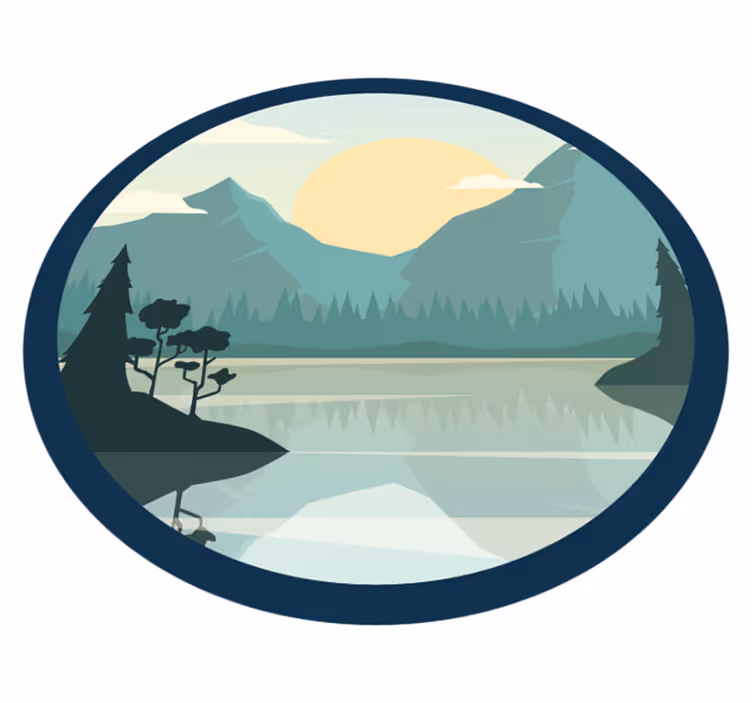 Vinyl tapijt natuur serene bergreflectie - TenStickers