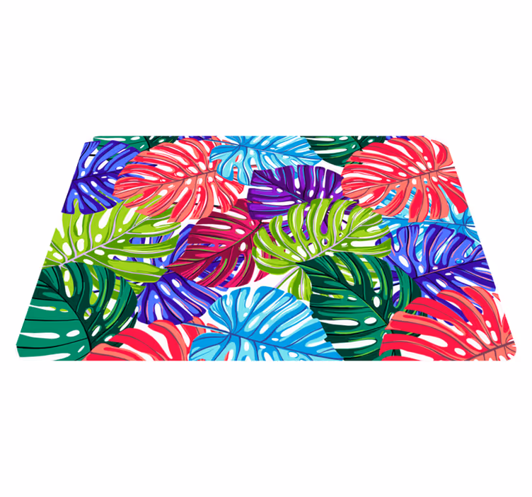 Vinyl tapijt bloemen en planten monstera tropisch - TenStickers