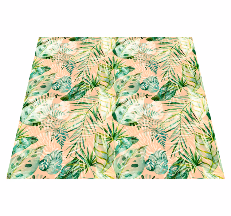 Vinyl tapijt bloemen en planten roze bloemenbladeren ontwerp - TenStickers