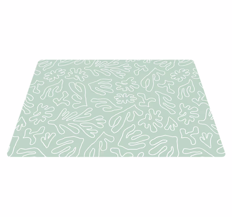 Vinyl tapijt bloemen en planten groene zeewier - TenStickers