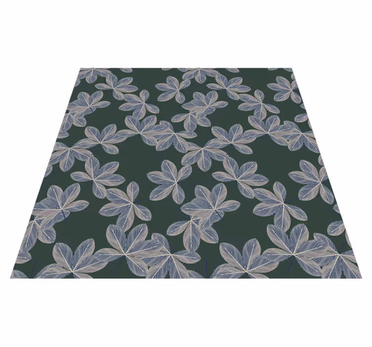 Vinyl tapijt bloemen en planten donker bladeren ontwerp - TenStickers