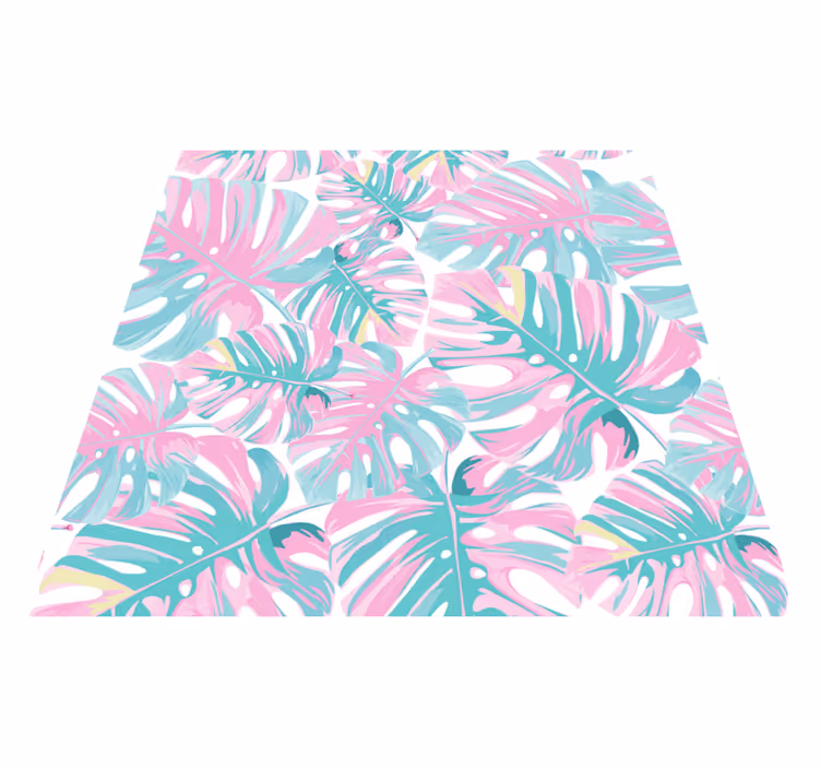 Vinyl tapijt bloemen en planten patroon monstera deliciosa - TenStickers